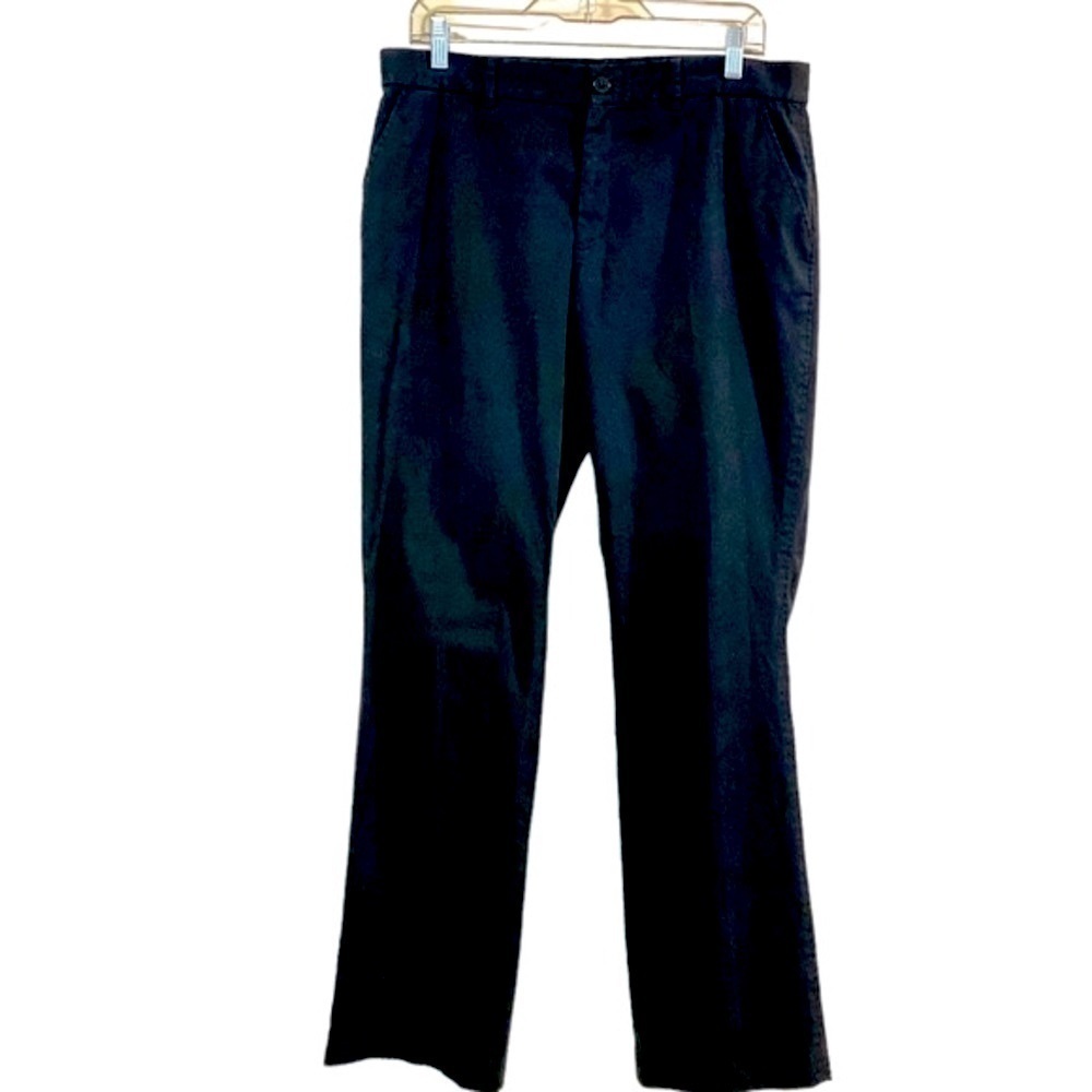 LAUREN Ralph Lauren Black Cotton Twill Pants Size 12 Work Office Business Casual